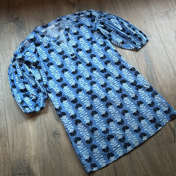 Mud Pie Women's Balloon Sleeve Dress Blue Size Small - Picture 9 of 14